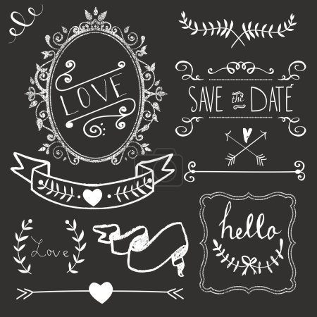Chalkboard Wedding graphic set