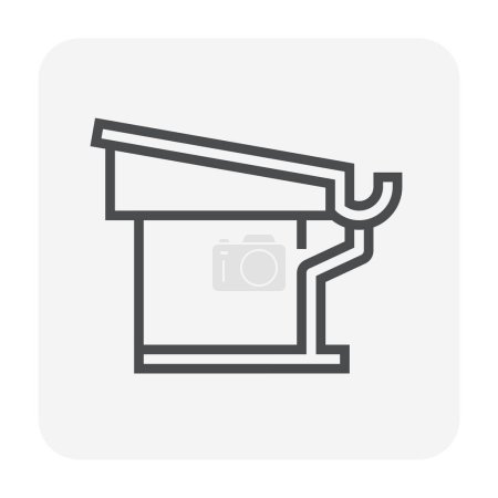 Gutter and drainage system icon, 64x64 perfect pixel and editable stroke.