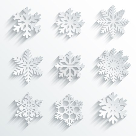 Snowflakes shape vector icon set.