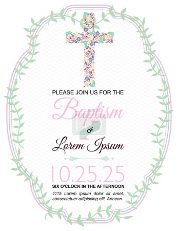 Baptism Card Design on White Background