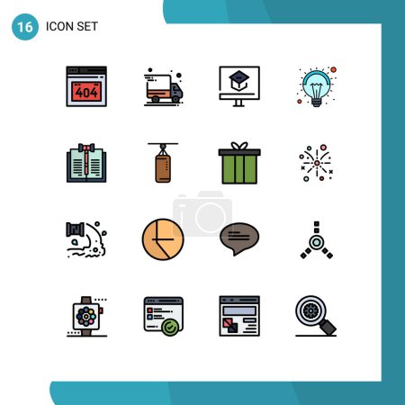 16 Creative Icons Modern Signs and Symbols of digital, business, learning, lamp, idea Editable Creative Vector Design Elements