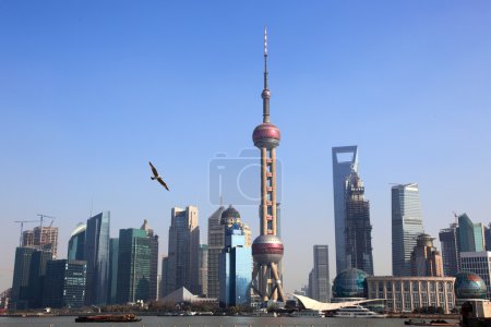 Shanghai Skyline with oriental pearl tower,