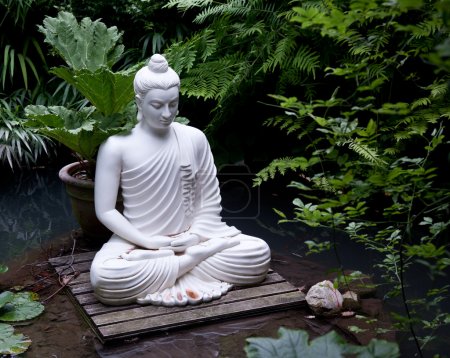 Buddha statue in pond