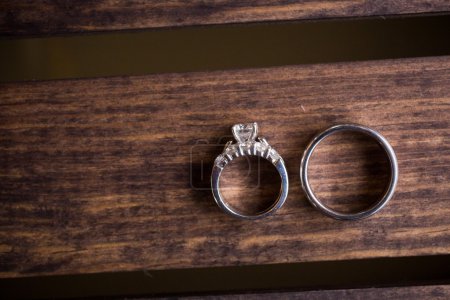 Wedding Rings on Wood Box
