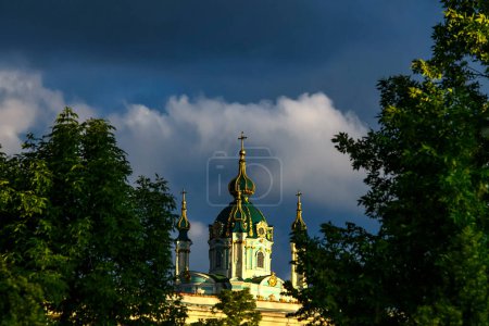 View of the St Andrews Church, Kyiv, Ukraine. May 2020