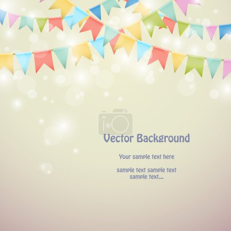 Holiday background with colored bunting flags.