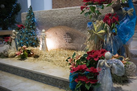 The altar decorated.