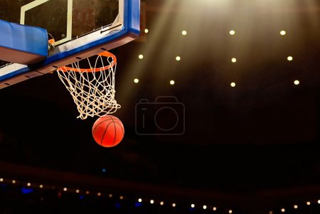 Basketball basket with ball