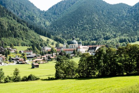 view on the ettal monastery in bavaria, germany