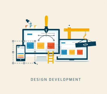 Designing a website or application. Flat style vector design.