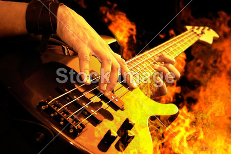Guitar playing in fire