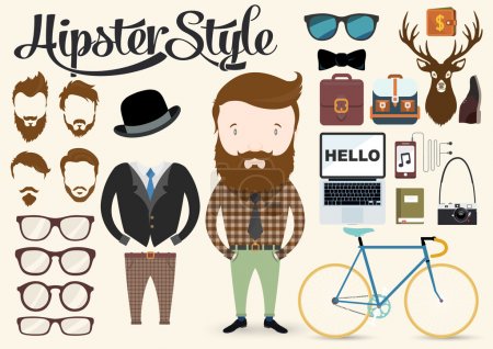 Hipster character illustration