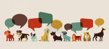 Dogs speaking - icons and illustrations