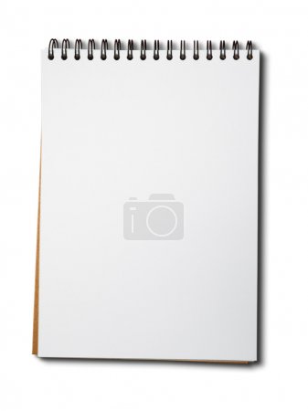 Blank white paper notebook