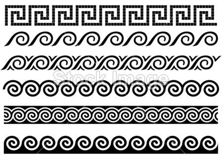 Meander and wave. Ancient Greek ornament.