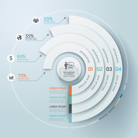 Business Infographics circle origami