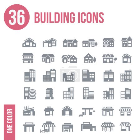 36 building icons set -