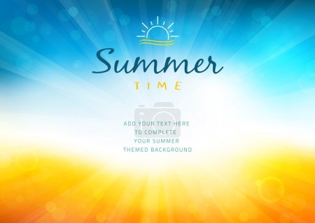 Summer time background with text - illustration