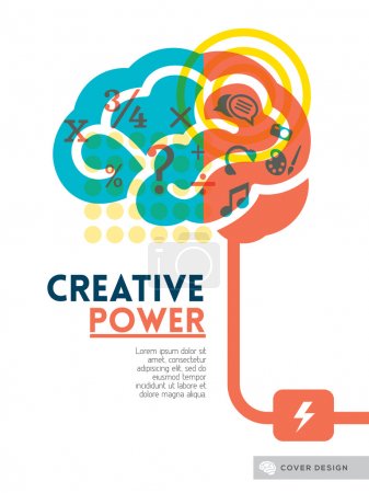 Creative brain Idea concept background design layout for poster