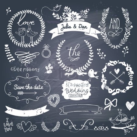 Wedding romantic collection with labels