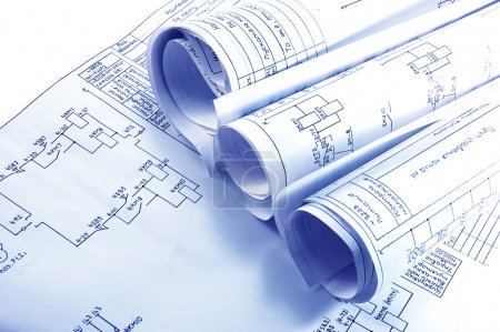 Engineering electricity blueprint rolls