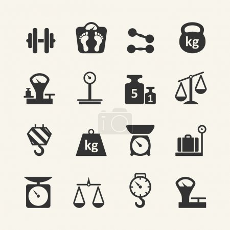 Web icon set - scales, weighing, weight, balance