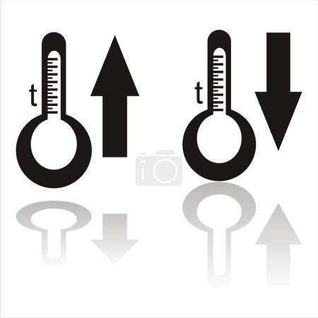Set of 2 black temperature icons