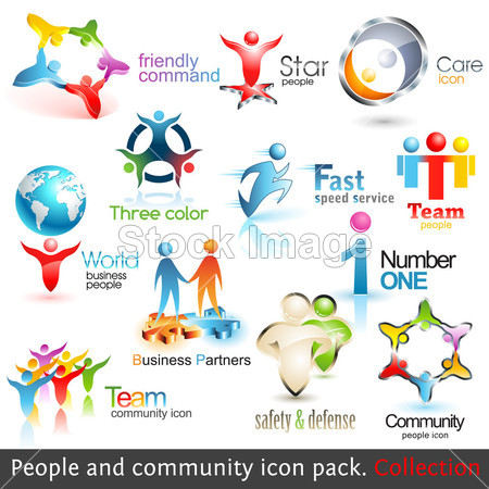 Business community 3d icons