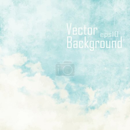 Water color like cloud on old paper texture background. Vector.