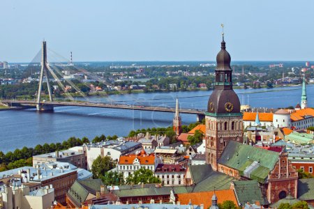The panorama view of Riga, Latvia