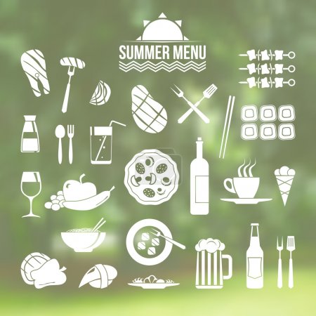 Icon set summer menu