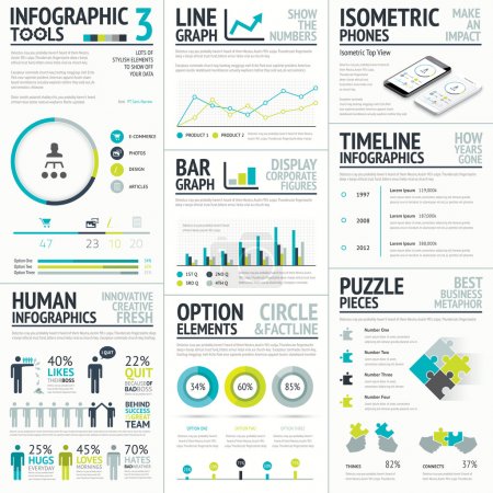 Business and human vector infographic element big set collection