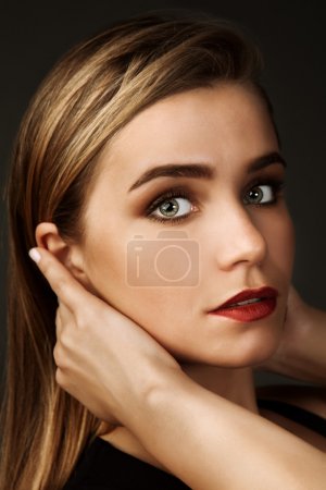 Beauty portrait of young woman with beautiful healthy face.