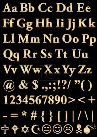 The gold alphabet and symbols