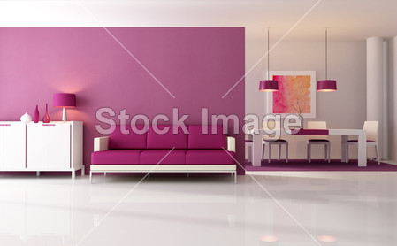 Modern purple living room