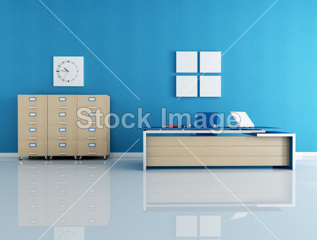 Blue office interior