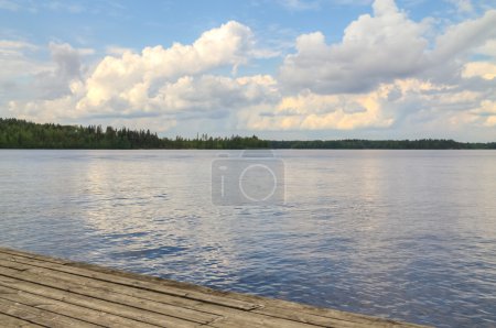 Beautiful lake view from a pier