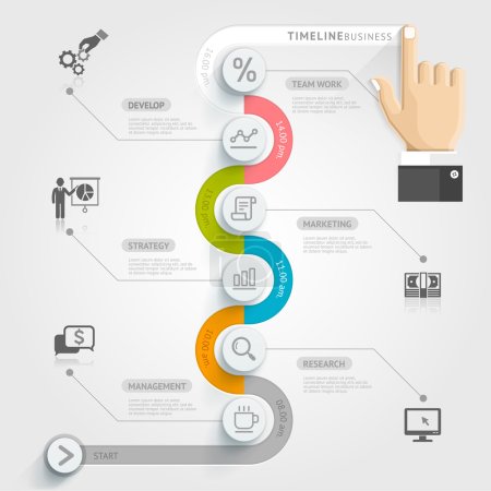 Business timeline infographic template.