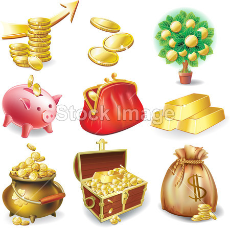 Set of icons on the financial theme