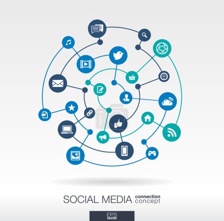 Social media connection concept