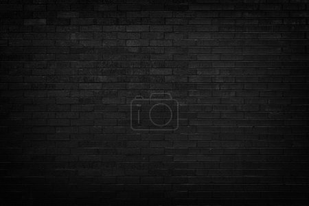 Black brick wall for background 