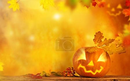 Scary jack o lantern halloween background