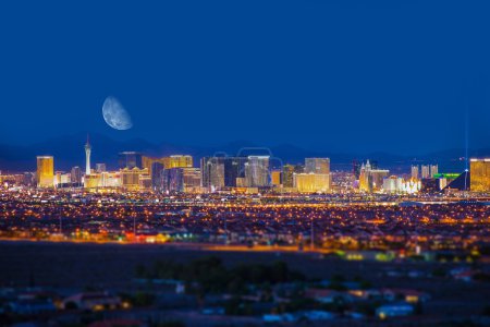 Las Vegas Strip and Moon