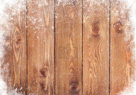 Old wood texture with snow