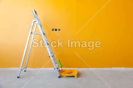 Home Improvement / ladder, paint can and paint roller