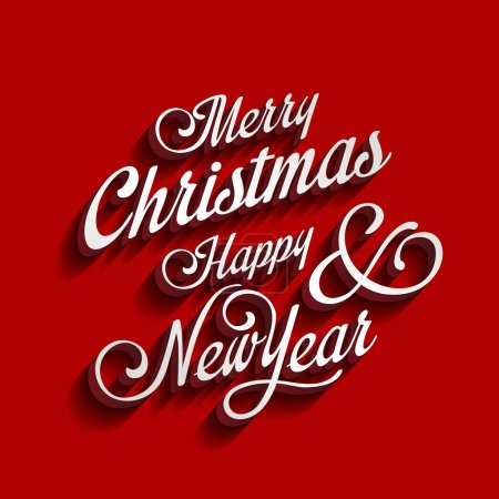 Merry Christmas and Happy New Year type calligraphic typography.