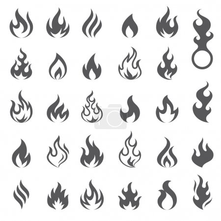 Vector Fire and Flame icon set