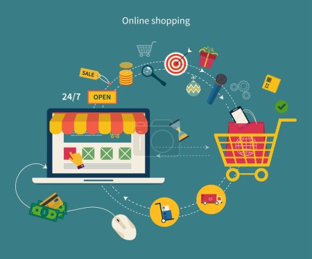 Icons for mobile marketing and online shopping