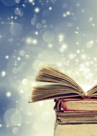 Christmas background with books
