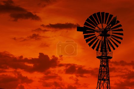 Wind Mill in the evening Sky